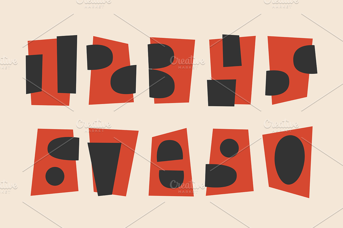 Minimal Paper Cut Collage Alphabet, an Object Graphic by C Design Studio (Photo 3 of 8)