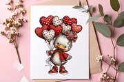 Cute Baby Duck Valentine Clipart, an Illustration by SinaCreation (Thumbnail 9 of 11)