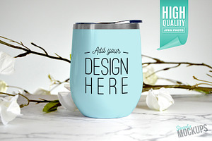 Seafoam Wine Tumbler Mockup