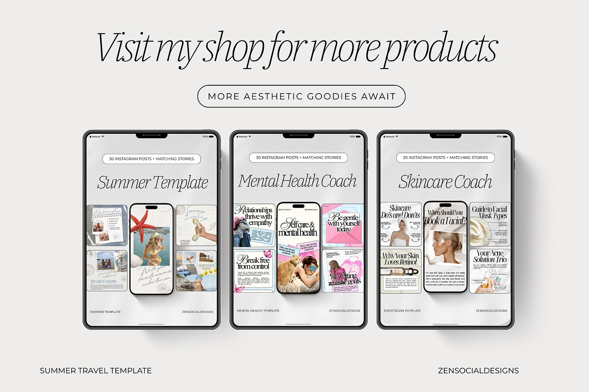 Summer Travel Instagram Templates, a Social Media Template by ZenSocialDesigns (Photo 9 of 9)
