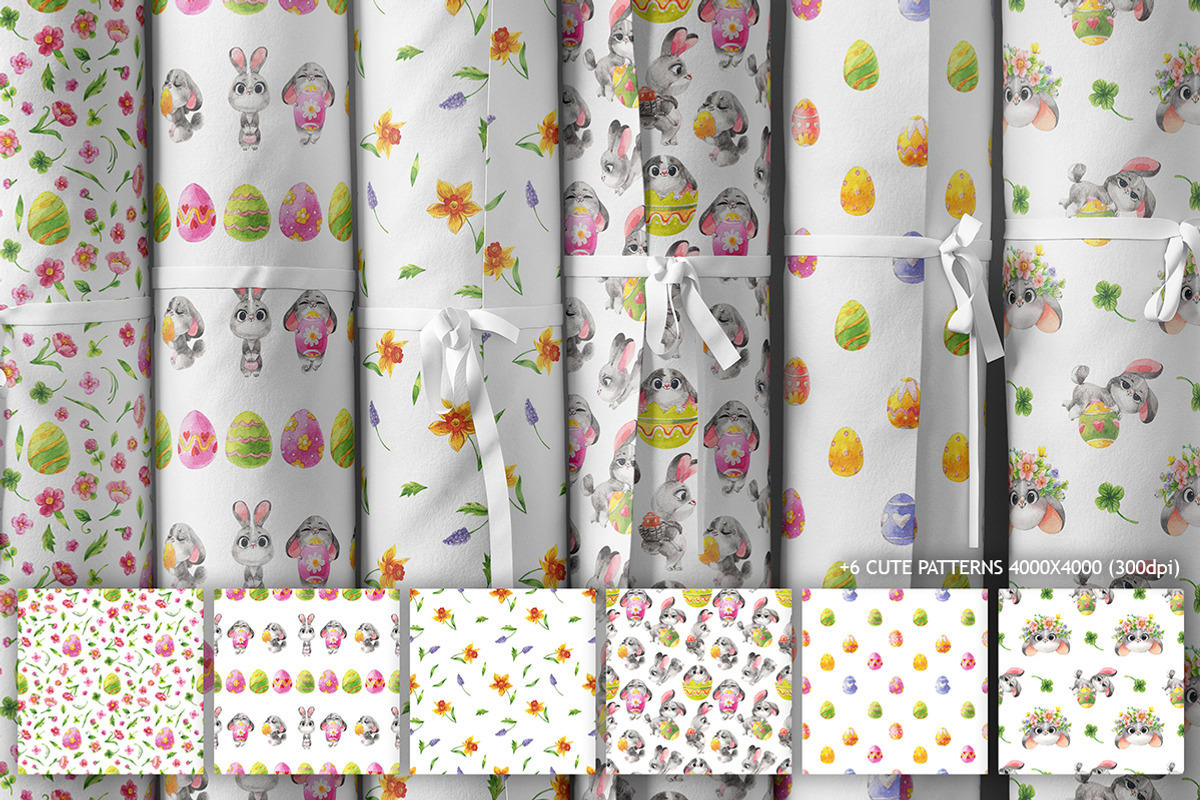 Happy Easter watercolor set, a Background Graphic by KatBranchArt (Photo 4 of 7)
