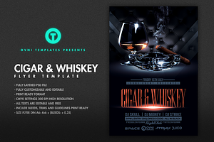 CIGAR & WHISKEY Flyer Template