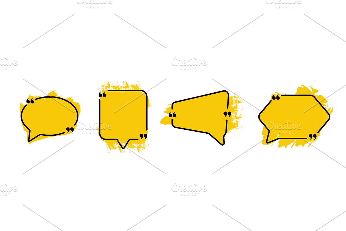 Yellow set of quote frame without, an Illustration by skripnikbb