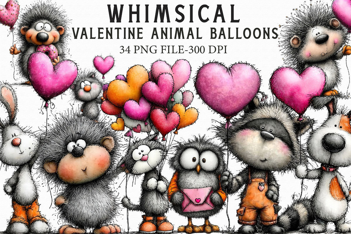 Whimsical Valentine Animal Balloons, an Illustration by Libby Wishes (Photo 1 of 6)