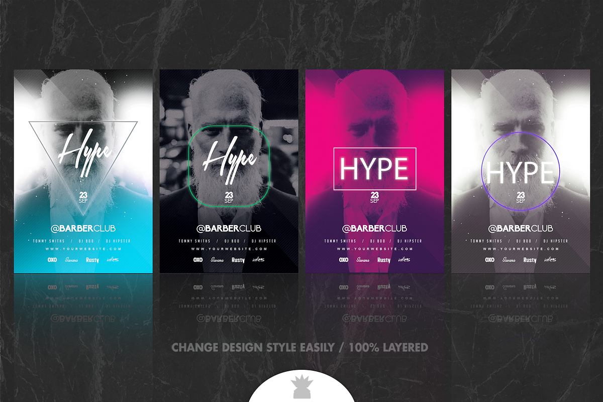 4in1 HYPE Flyer Template, a Flyer Template by OVNI-TEMPLATES (Photo 3 of 4)
