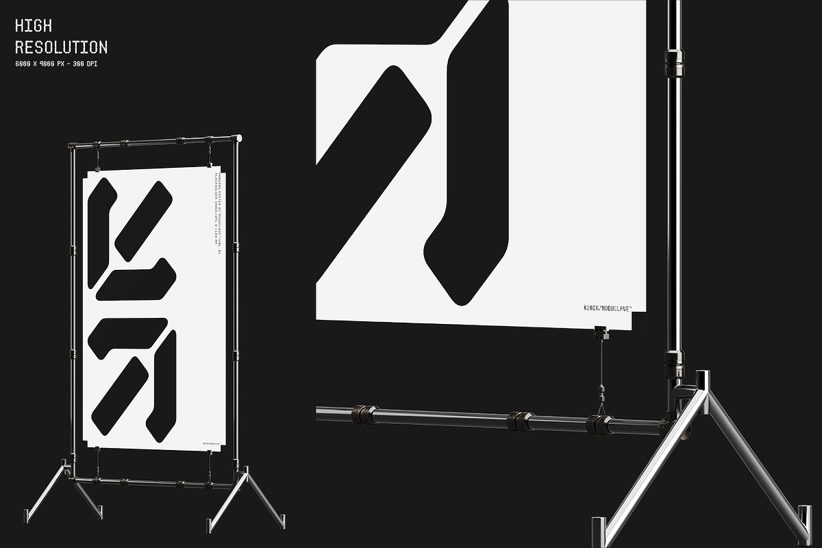 Industrial Hanging Poster Mockup, an Advertising Mockup by Moduclave Studio (Photo 4 of 4)