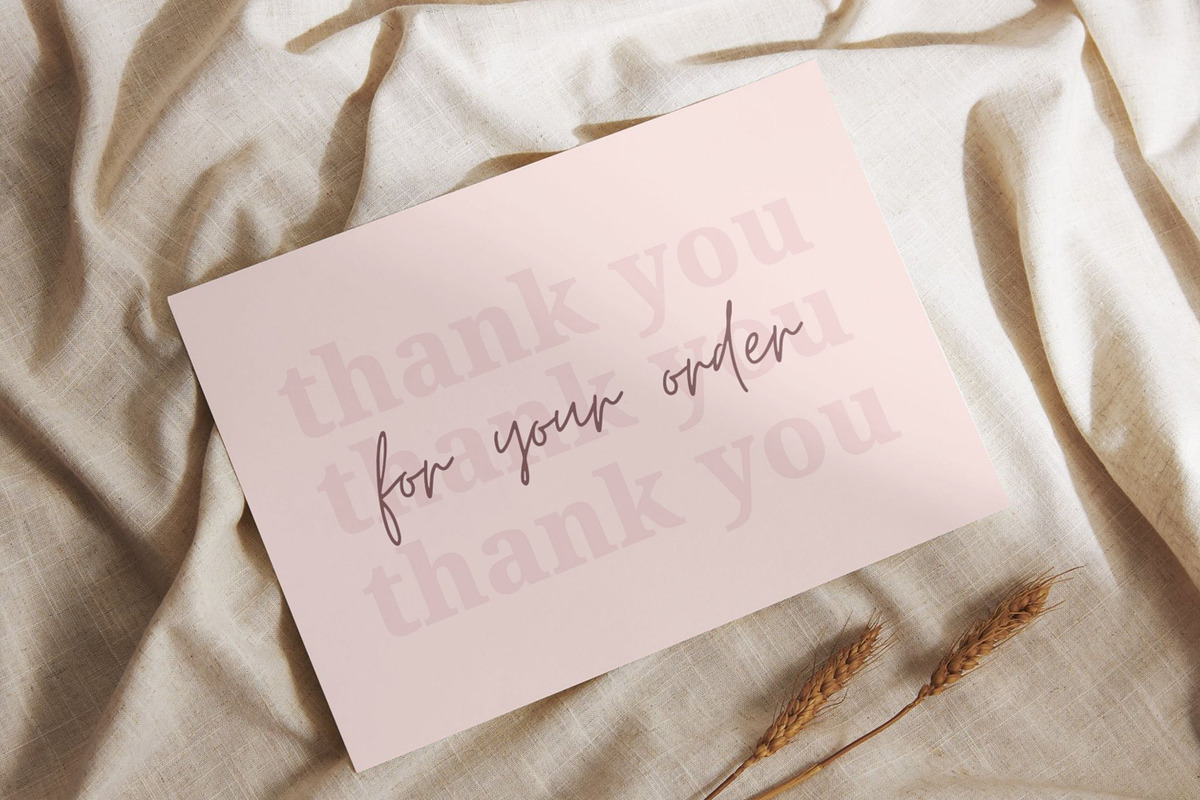 Soft Pink Thank You Card Templates, a Card Template by Hell Yeah Designs (Photo 2 of 5)