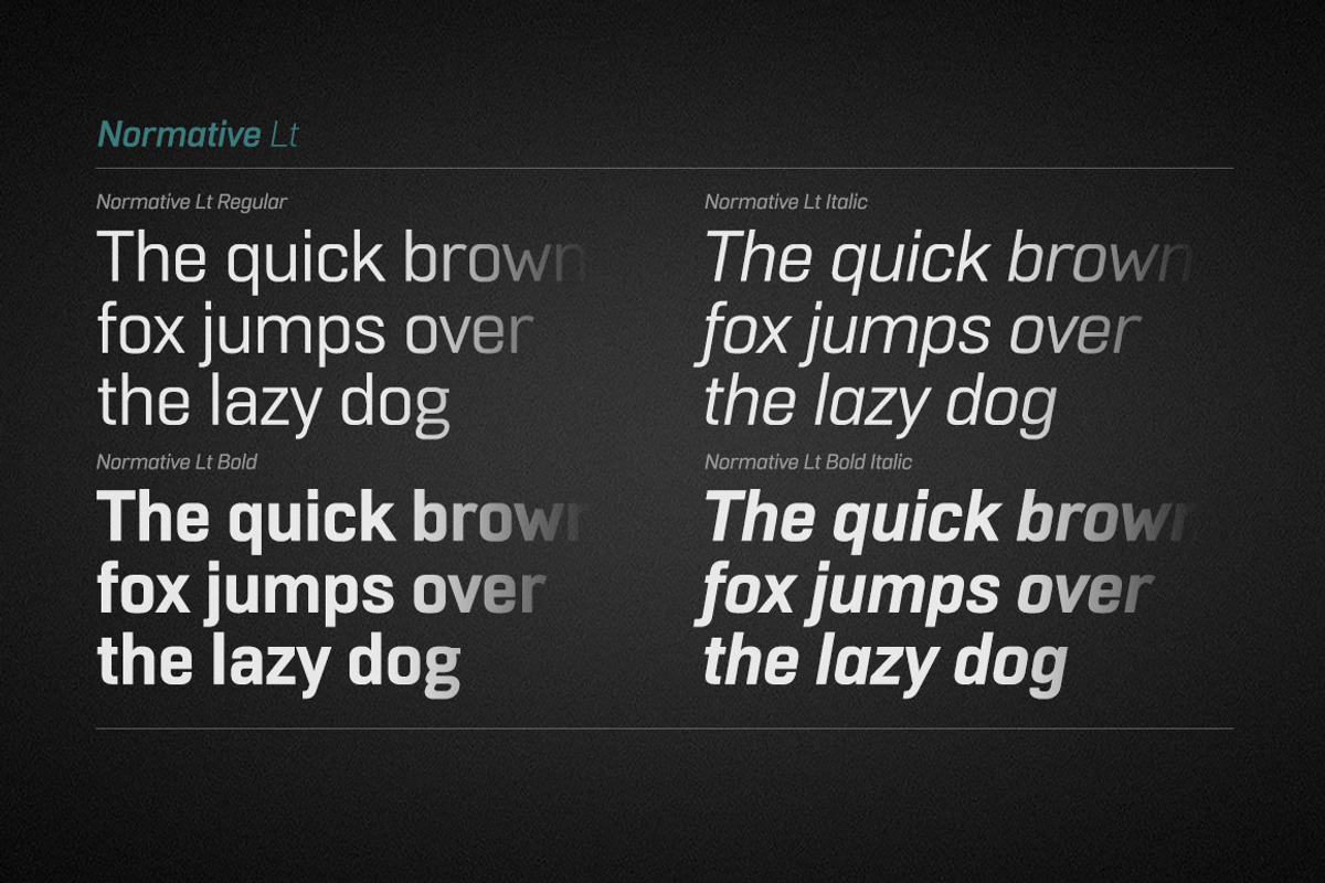 Normative Lt - 4 fonts preview 2