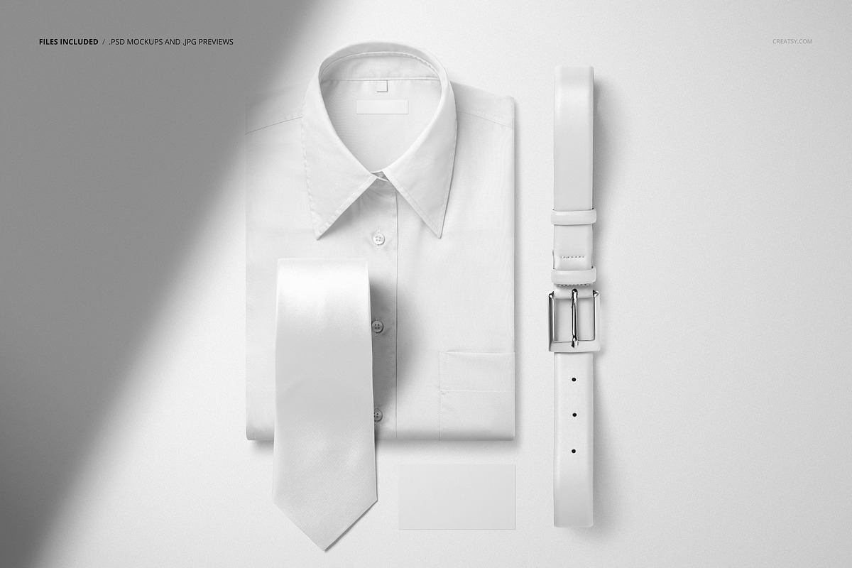 Men’s Dress Shirt Tie Card Mockup, an Apparel Mockup by Creatsy (Photo 2 of 5)