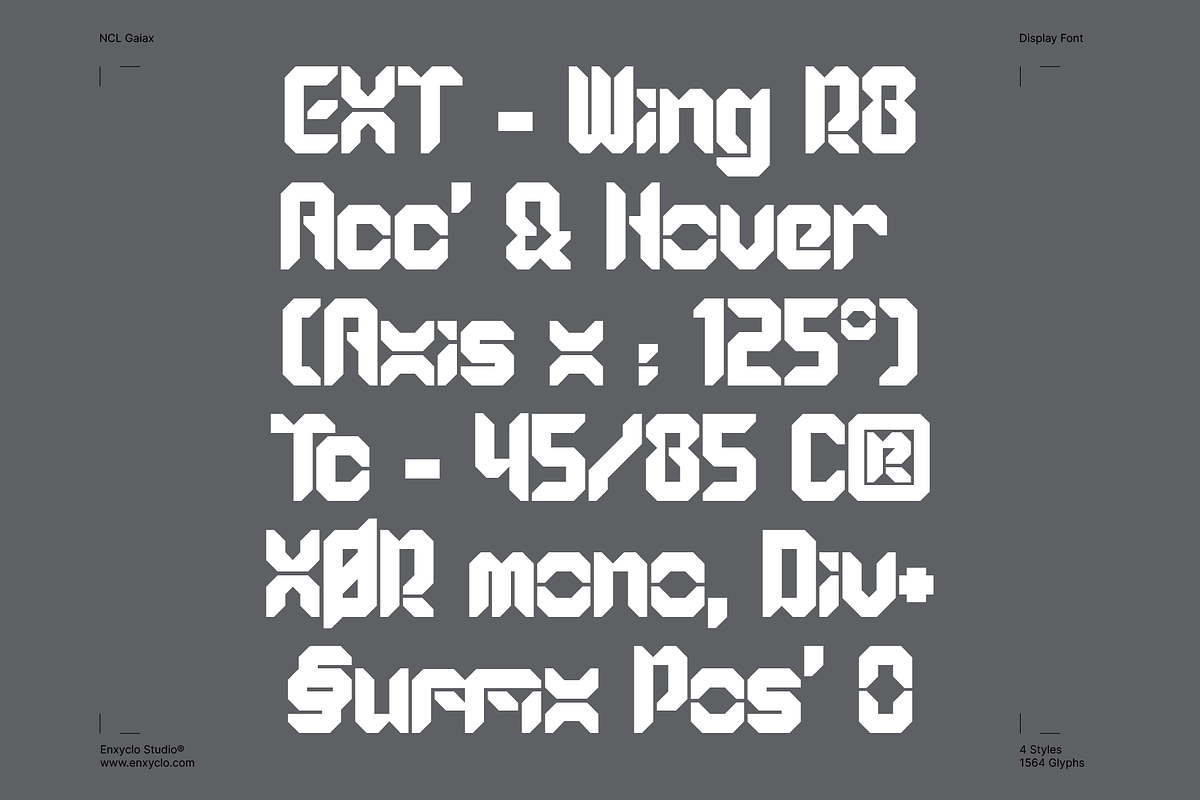 Gaiax - Futuristic Font, a Sans Serif Font by Enxyclo Studio (Photo 2 of 11)
