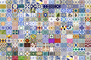 200 Seamless Portugal Azulejo Tiles