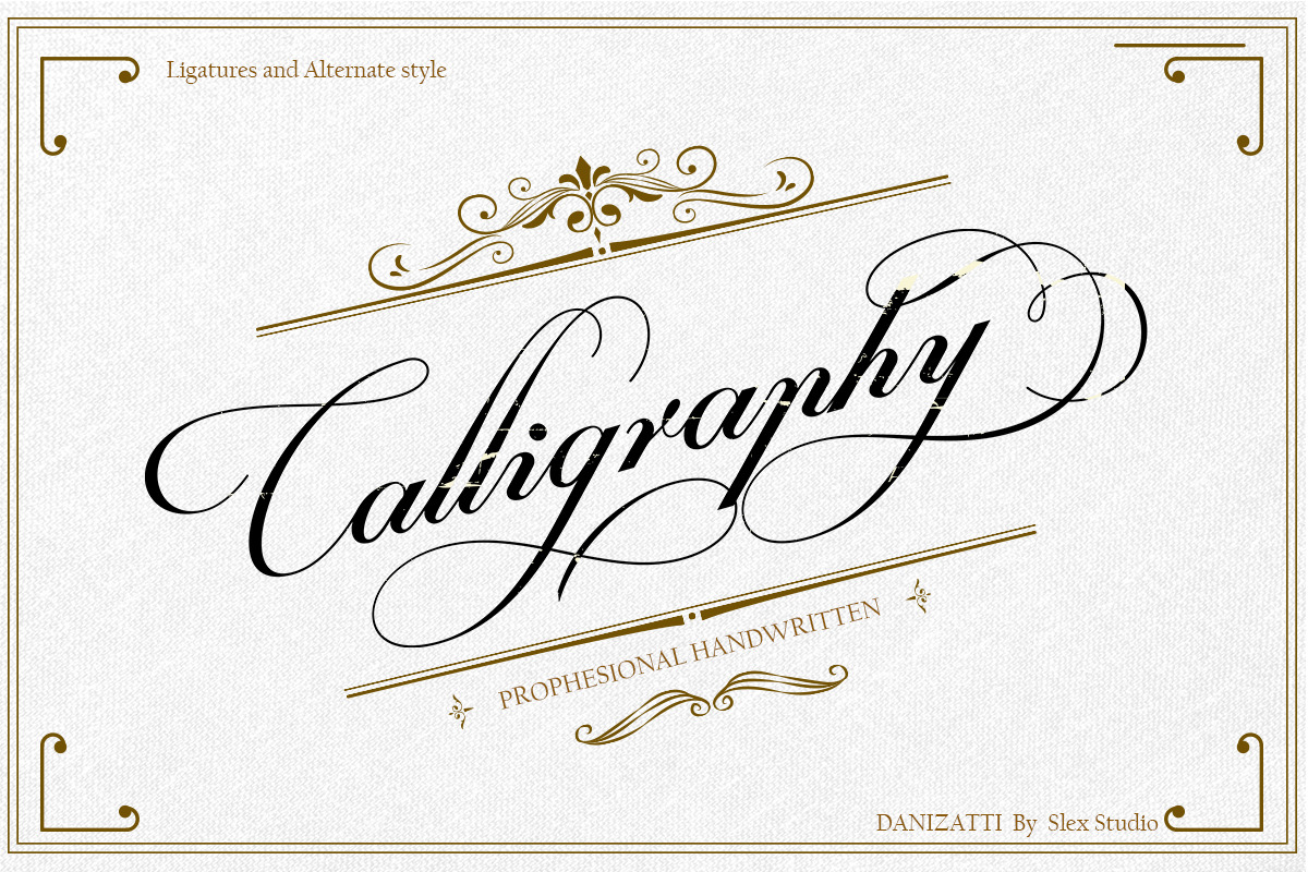 Danizatti script, a Script Font by Slex Studio (Photo 7 of 10)