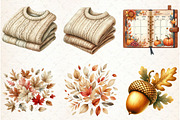 Autumn Clipart Cozy Fall Clipart 01, an Illustration by Libby Wishes (Thumbnail 2 of 7)