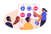 People study in driving school set, a Transportation Illustration by Good Studio (Thumbnail 2 of 5)