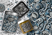 Sea Life Doodle Seamless Patterns, a Pattern Graphic by BALABOLKA (Thumbnail 6 of 8)