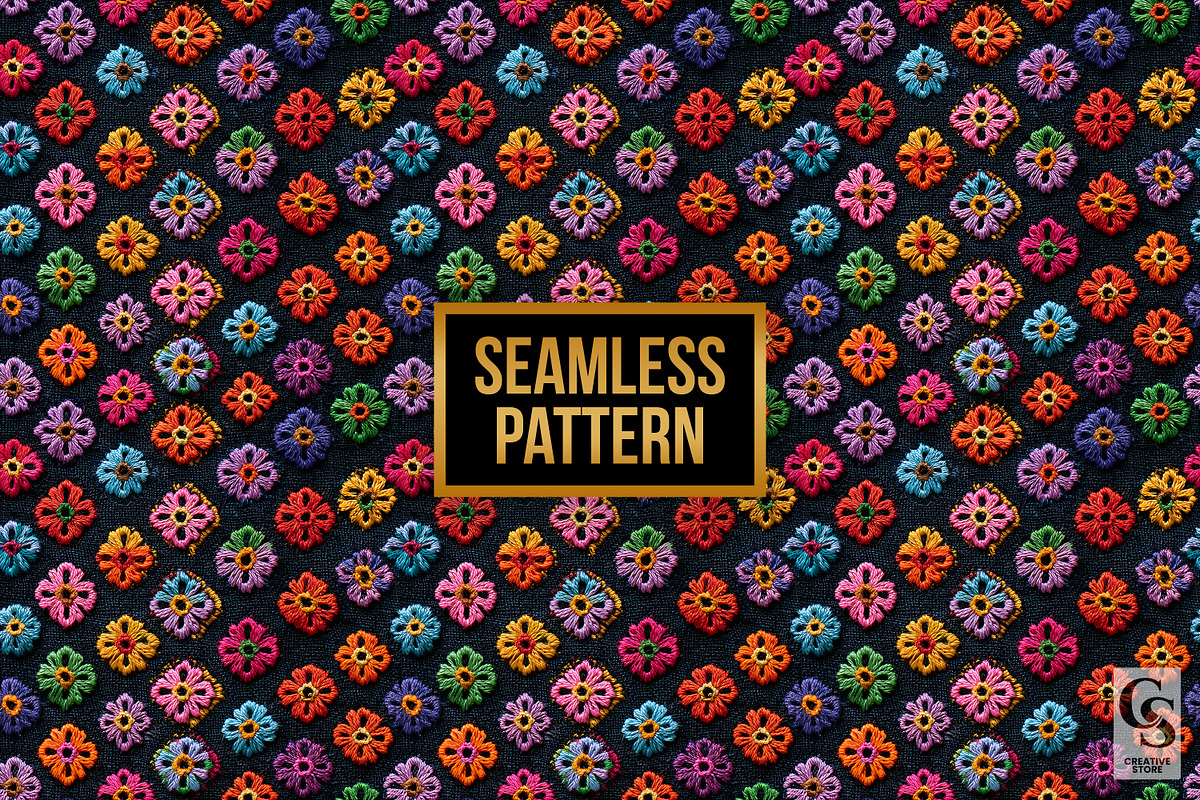 Colorful Chikankari Embroidery Paper, a Pattern Graphic by Creative Store (Photo 4 of 5)