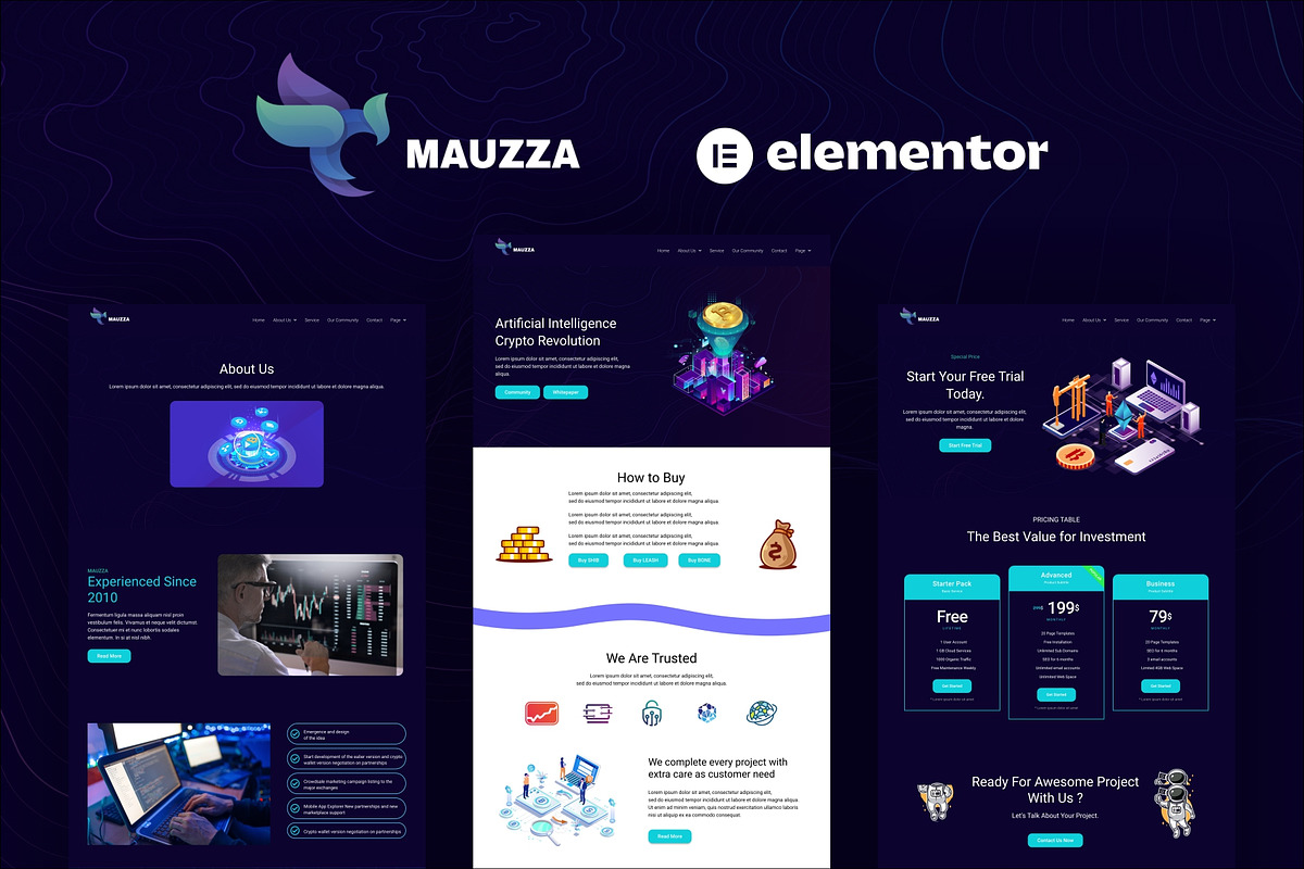 Cryptocurrency Elementor Template, a Templates & Theme by Reza Space (Photo 1 of 3)