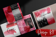 Carmin Red Watercolor Design Kit, a Texture Illustration by CpandoShop (Thumbnail 1 of 5)