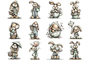 Cute Easter Bunny Clipart, a Graphic by CitraGraphics (Thumbnail 2 of 5)