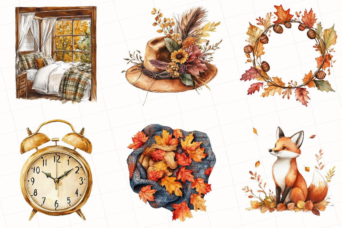 Watercolor Autumn Enchantment Clipar, an Illustration by OK Design (Photo 4 of 5)