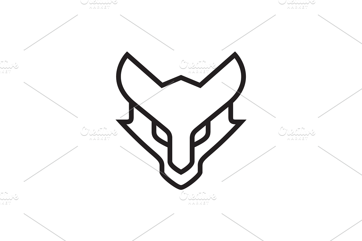 coyote head line minimal logo design, a Branding & Logo Template by devastd