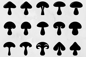Toadstool Silhouette SVG, a Food Illustration by newminddesign
