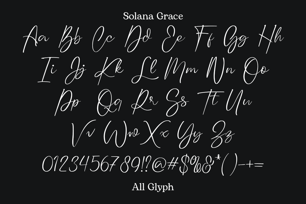 Solana Grace – Elegant Script Font, a Script Font by RagamKata (Photo 12 of 12)