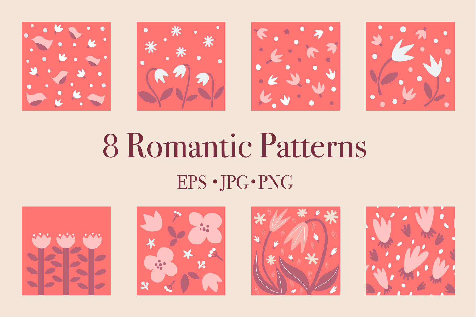 Romantic patterns | Graphic Patterns ~ Creative Market