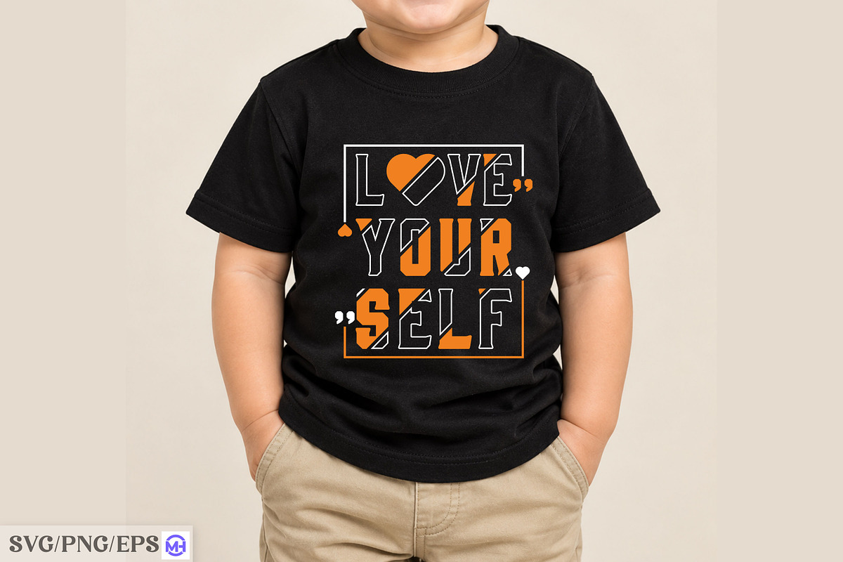 Love Yourself T-Shirt Design SVG, a Seasonal Illustration by mh_arif (Photo 3 of 3)