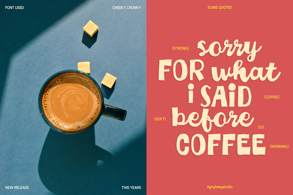 Cheeky Chunky - Sans Vibe Script, a Script Font by agnyhasyastudio (Photo 15 of 16)