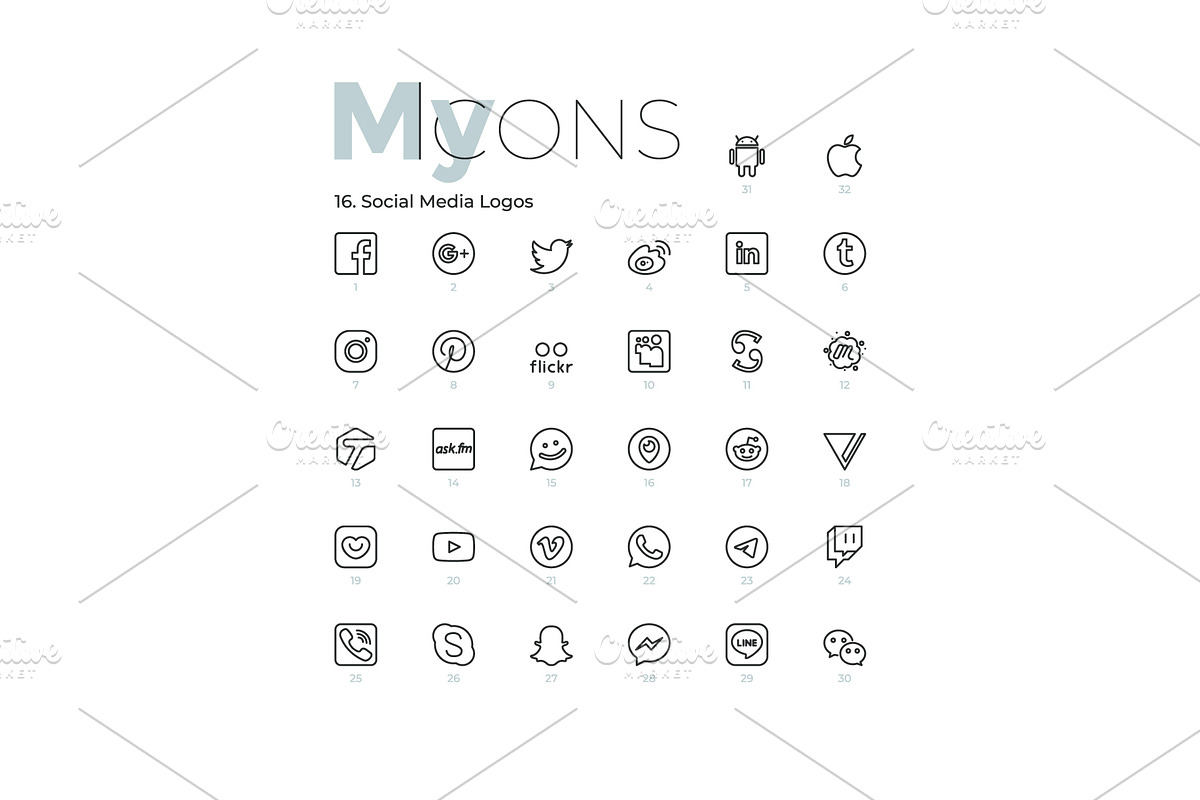 My Icons, an Outline Icon by Andrew Kras Design (Photo 23 of 38)