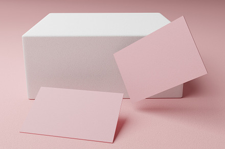 Pink pastel business card paper mockup template with blank space, a Business Photo by Ministocker