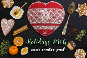Holidays PNG scene creator pack