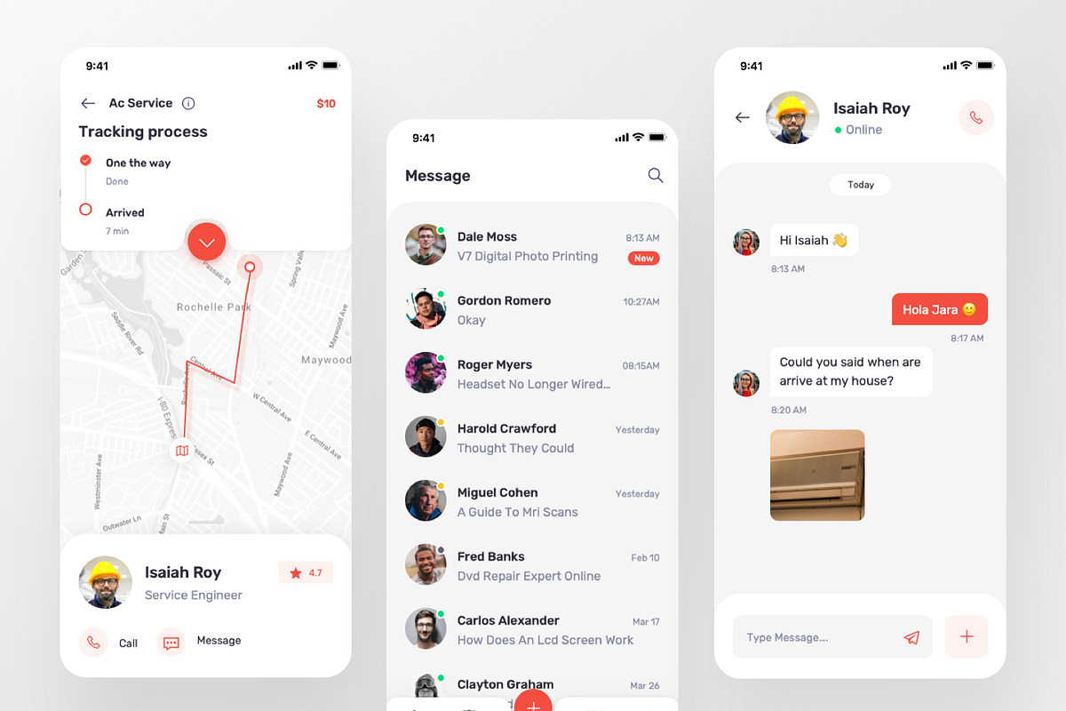 Hola Service UI kit, an UI Kit Template by Graphicalark (Photo 3 of 3)
