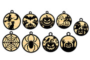 Halloween Ornaments Laser Cut SVG, an Object Graphic by DreamCafeArt (Thumbnail 3 of 9)