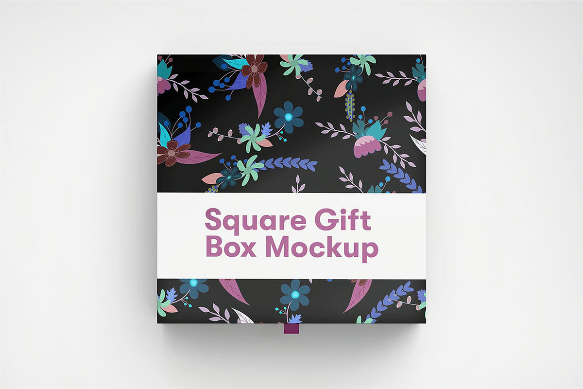 Square Paper Gift Box PSD Mockup, a Packaging Mockup by zphotographystudio (Photo 2 of 11)