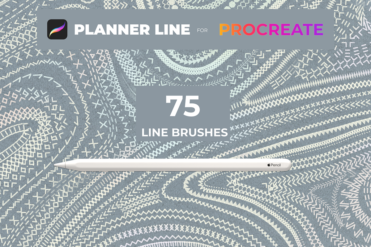 Linear brushes patterns Procreate, a Brush Add-On by Graphics Resources (Photo 3 of 15)