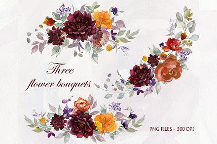 Three flower bouquets 70