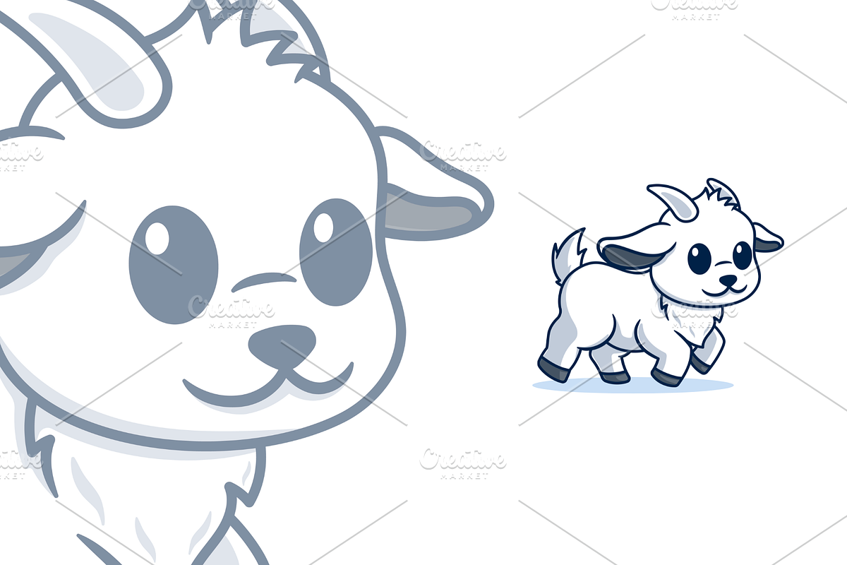 Little Goat Cute Cartoon, an Illustration by garistipis (Photo 2 of 2)