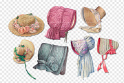 Vintage Bonnet & Hat Clipart, an Illustration by Secret Helper (Thumbnail 5 of 9)