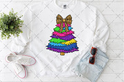 Rainbow Glitter Christmas Tree PNG, an Illustration by Craft Nest (Thumbnail 5 of 6)
