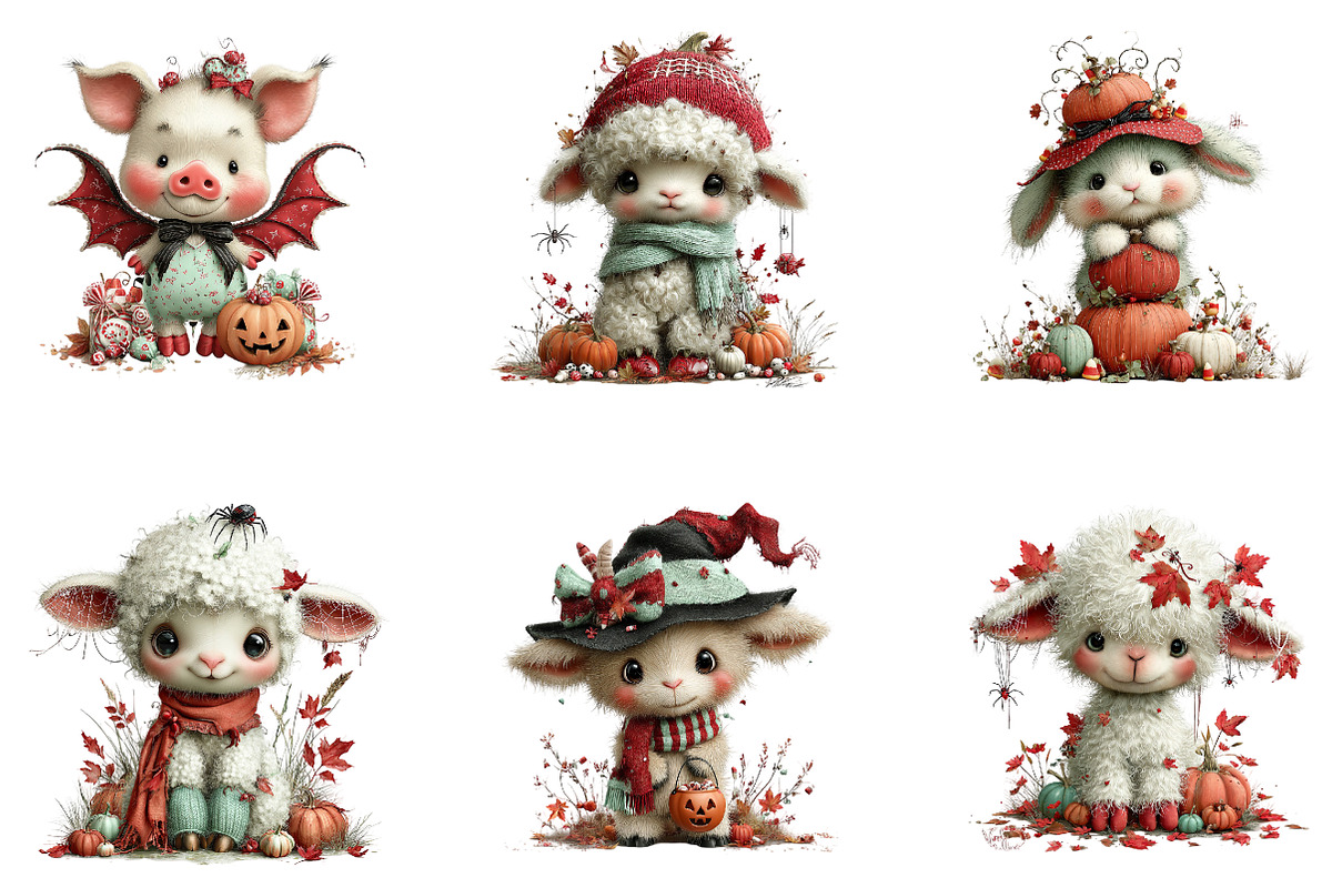 Quirky Halloween Farm Animals, a Seasonal Illustration by CreationArt (Photo 4 of 5)