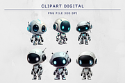15 Chibi Robot Cliparts Digital, an Illustration by Wilin Digital (Thumbnail 2 of 2)