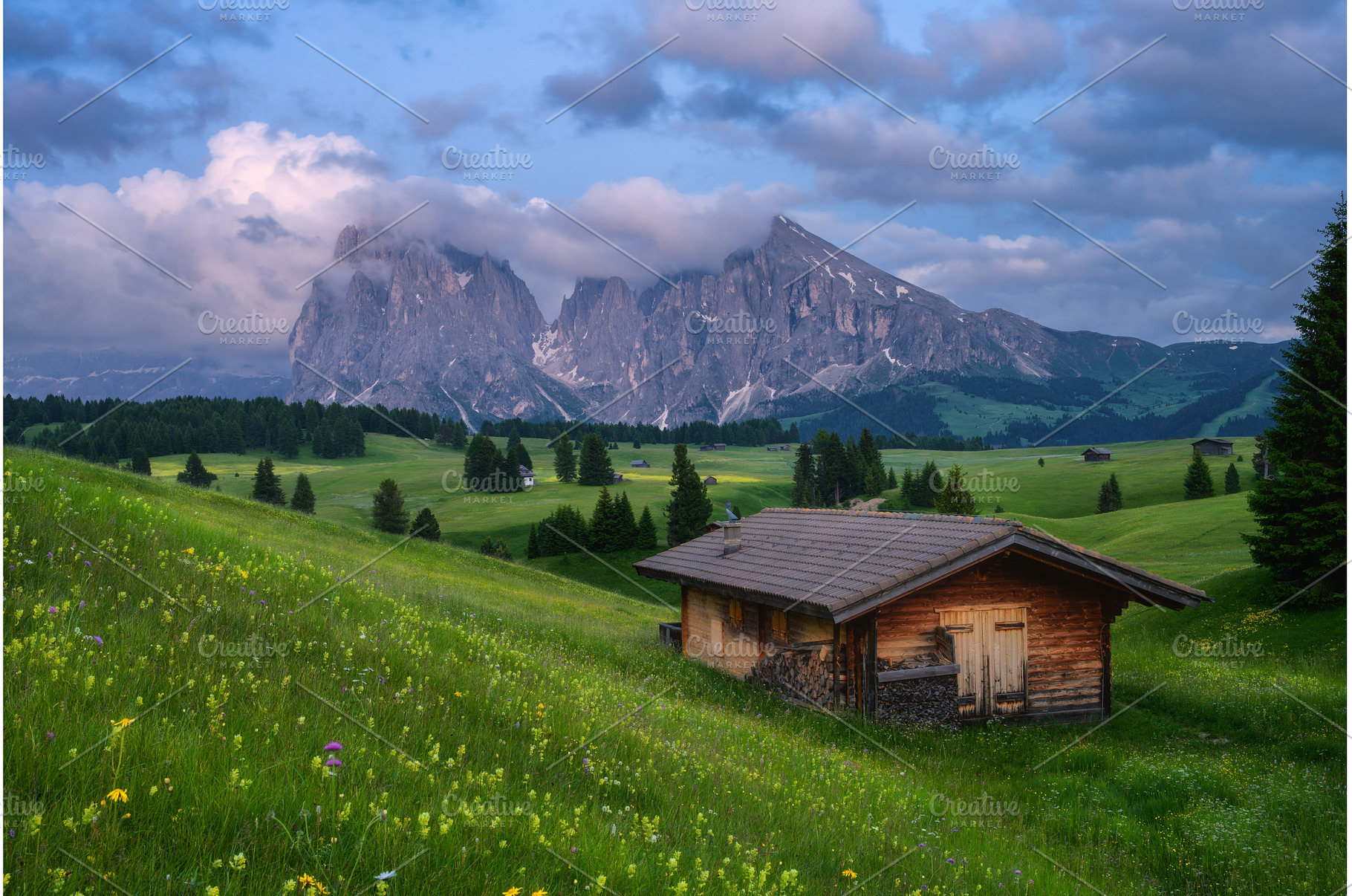 Idyllic mountain landscape with, a Nature Photo by den-belitsky