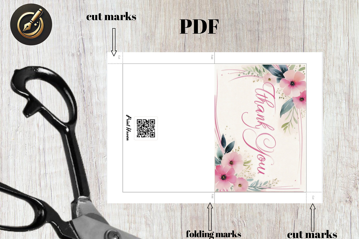 Elegant Floral Thank You Card –7x5, a Card Template by Print Haven (Photo 3 of 5)