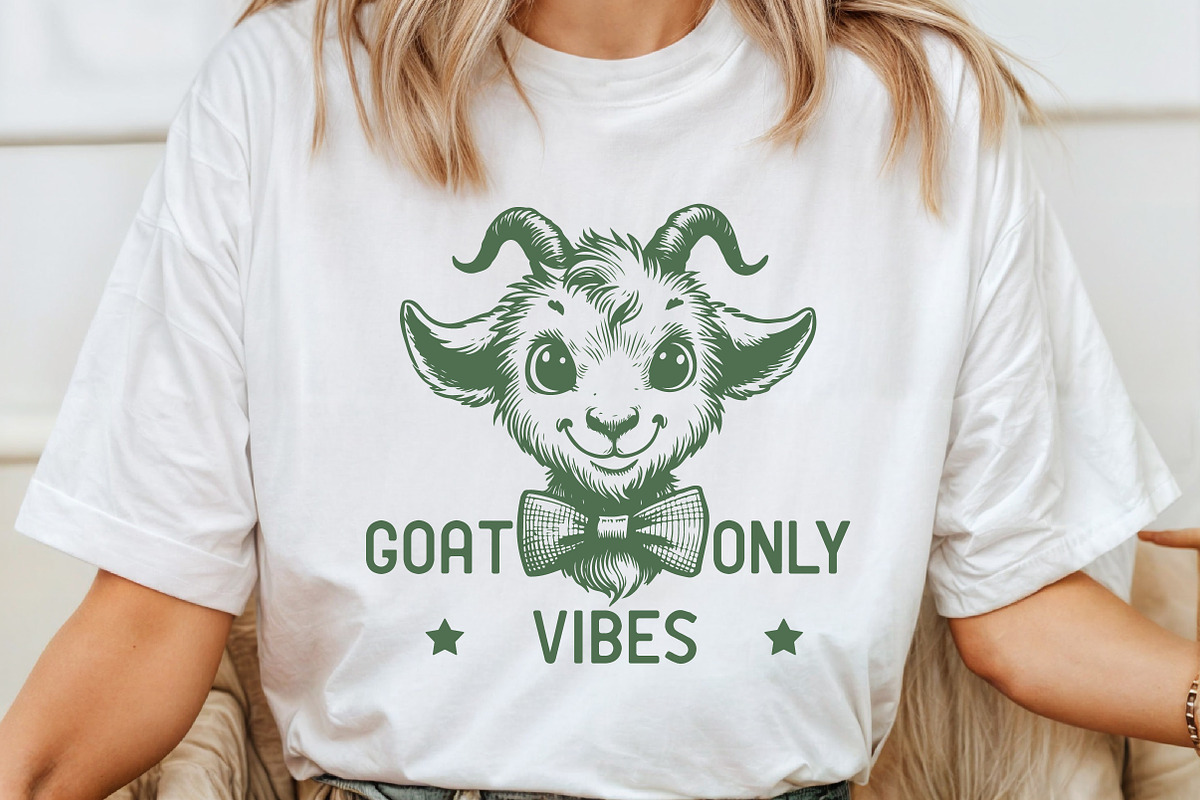 Retro Goat Art with Chill Vibes, an Illustration by Pixels.Craft (Photo 7 of 7)