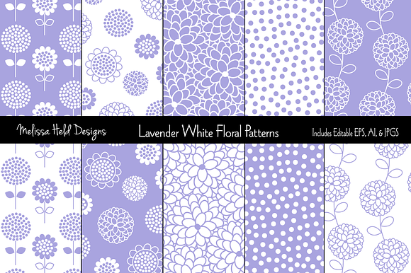 Lavender White Floral Patterns preview 5