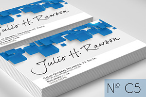 Abstract Blue Square Business Card