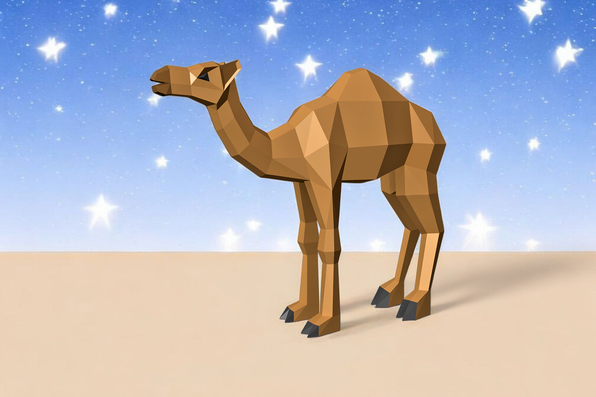 Camel - 3d papercraft, a Print Template by PAPER amaze | Creative Market