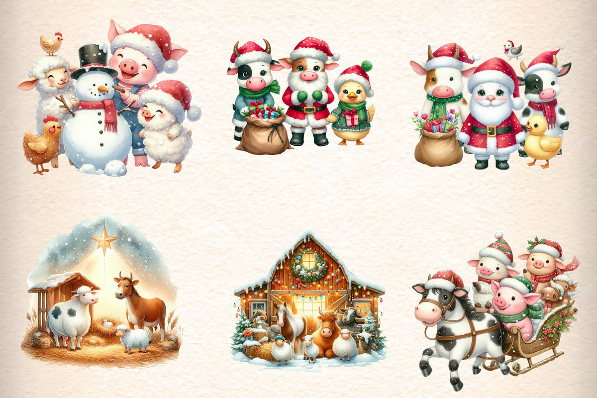 Christmas of Group Farm Animals Bund, an Illustration by CreationArt (Photo 3 of 4)